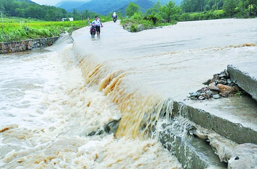 短時強降雨攜帶泥土、沙石、樹木等造成災害