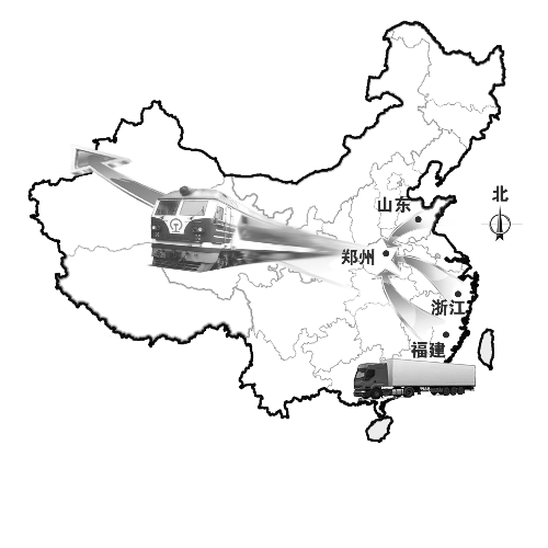 　未來將有更多沿海城市的貨物集中到鄭州，然后搭乘鄭歐班列出口歐洲。扈森 制圖