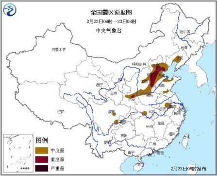 全國霾區預報圖。