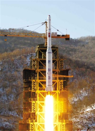 去年12月12日，朝鮮發射衛星。