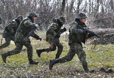 當地時間3月21日，烏克蘭邊防部隊在俄烏邊境軍演。