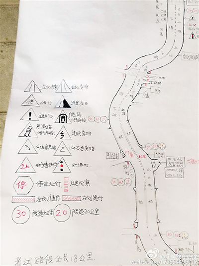 大叔手繪7米長卷，為考“科目三”真是拼了