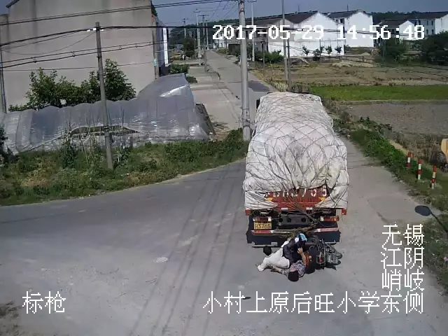 男子遭大貨車碾壓致死 監控還原最后10秒