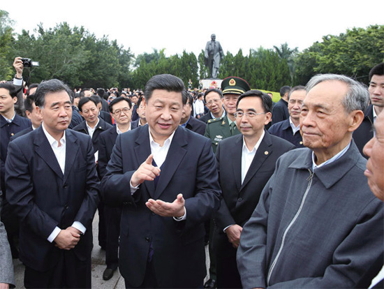 2012 年12 月，習近平任中共中央總書記后首次離京，即到改革前沿的廣東考察