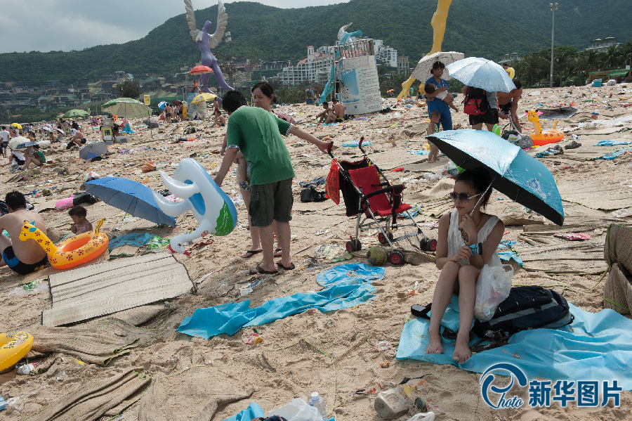 深圳端午過后垃圾遍地 海濱沙灘變垃圾場