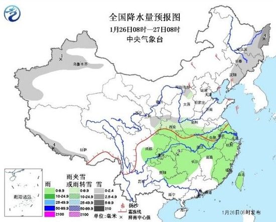 全國降水量預報圖