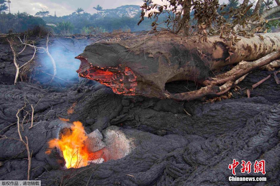 夏威夷火山持續噴發 熔巖威脅附近居民區