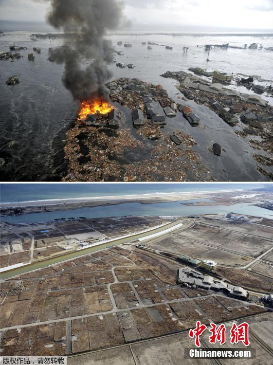 日本大地震災(zāi)區(qū)今昔對比圖